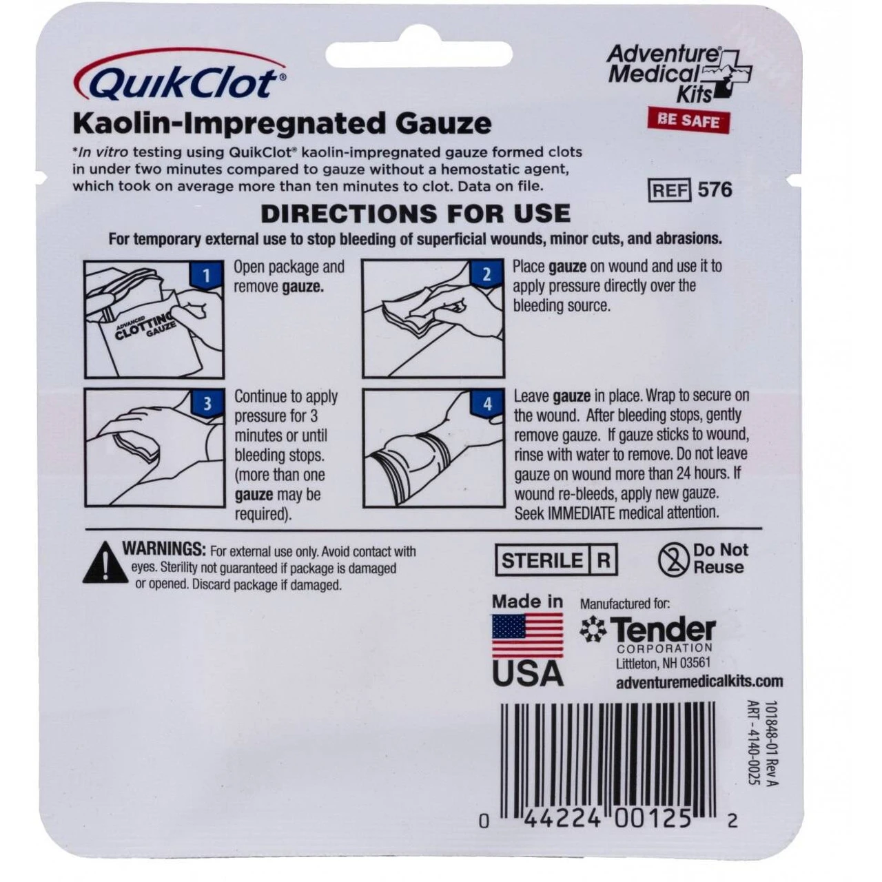 Adventure Medical Kits QuikClot Gauze 3" X 2' 5020-0025 4 Adventure Medical Kits QuikClot Gauze 3" X 2' 5020-0025 - Image 2