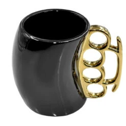 Caliber Gourmet Black And Gold Brass Knuckle Mug 7 Caliber Gourmet Black And Gold Brass Knuckle Mug -Holsters Shop caliber gourmet black and gold brass knuckle mug cbg m 1026 86679.1616660192