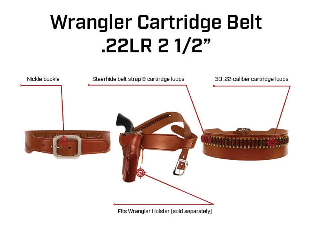 Galco Ruger Wrangler .22LR Cartridge Belt 7 Galco Ruger Wrangler .22LR Cartridge Belt - Image 5