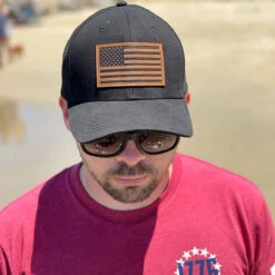 LA Police Gear Leather Flag Patch Hat -Holsters Shop la police gear leather flag patch hat leflpahat 23051.1601530682