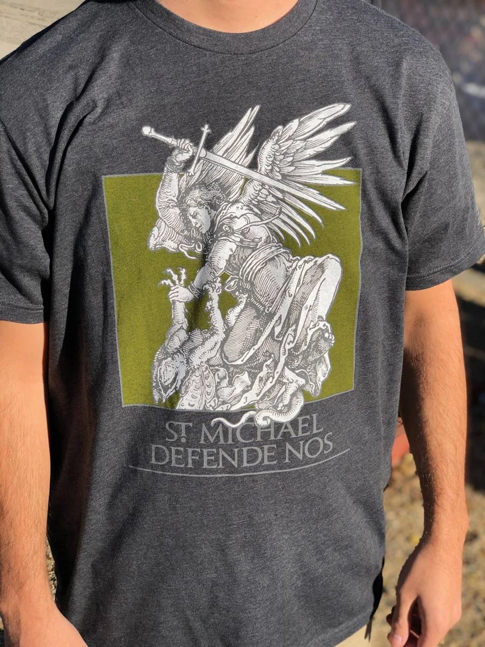 LA Police Gear Men's St. Michael Defende Nos T- Shirt 7 LA Police Gear Men's St. Michael Defende Nos T- Shirt - Image 5