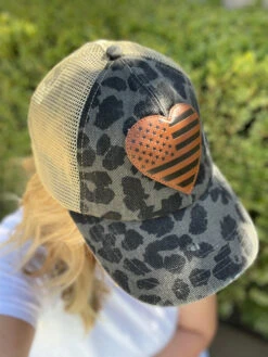 LA Police Gear Pony Tail Leopard Heart Hat -Holsters Shop la police gear pony tail leopard heart hat pthearthat 002 03529.1661887499