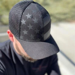LA Police Gear Screen Printed Blackout Flag Trucker Hat 9 LA Police Gear Screen Printed Blackout Flag Trucker Hat -Holsters Shop la police gear screen printed blackout flag trucker hat hat blackout 75877.1644410785