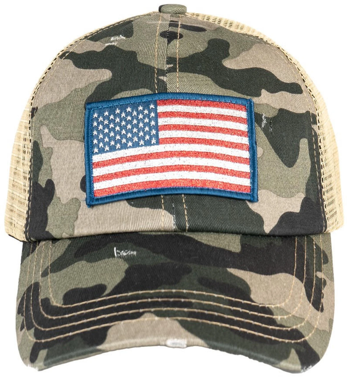 LA Police Gear Shimmer Flag Ponytail Hat 4 LA Police Gear Shimmer Flag Ponytail Hat - Image 2