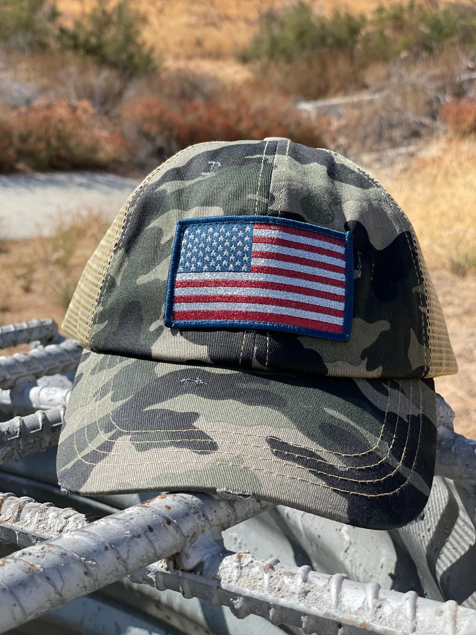 LA Police Gear Shimmer Flag Ponytail Hat 10 LA Police Gear Shimmer Flag Ponytail Hat - Image 8