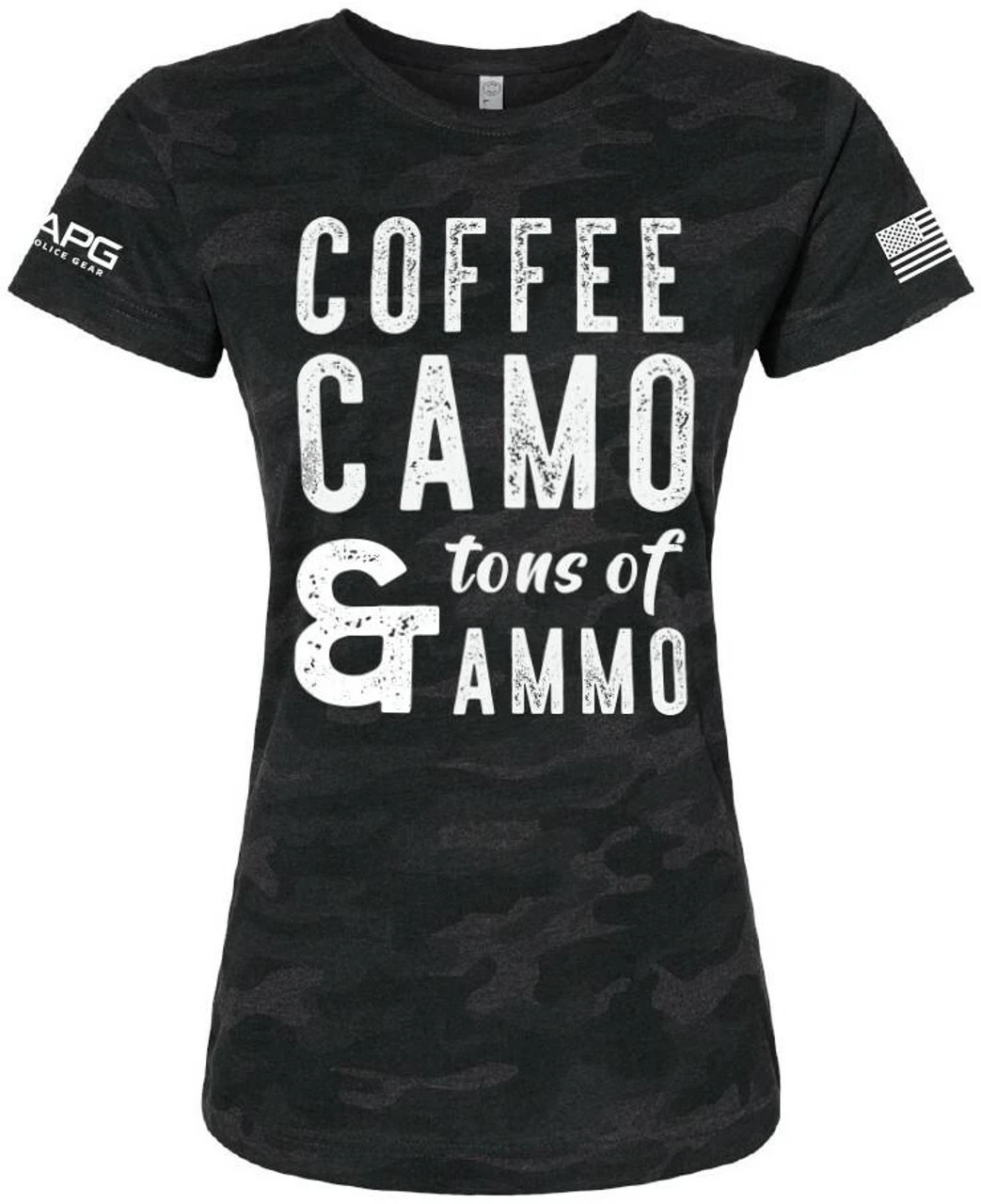 LA Police Gear Women's Coffee Camo Ammo T-Shirt 3 LA Police Gear Women's Coffee Camo Ammo T-Shirt