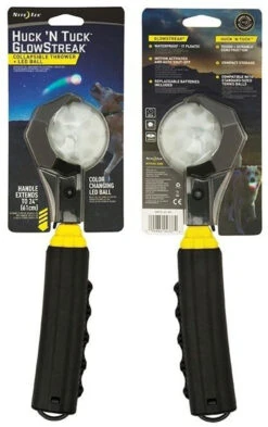 Nite Ize Huck 'N Tuck Glowstreak Collapsible Thrower + LED Ball -Holsters Shop nite ize huck n tuck glowstreak collapsible thrower led ball hntg 01 r7 50346.1608161968