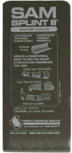 North American Rescue Sam Splint II -Holsters Shop north american rescue sam splint ii 50 1005 40238.1602580086