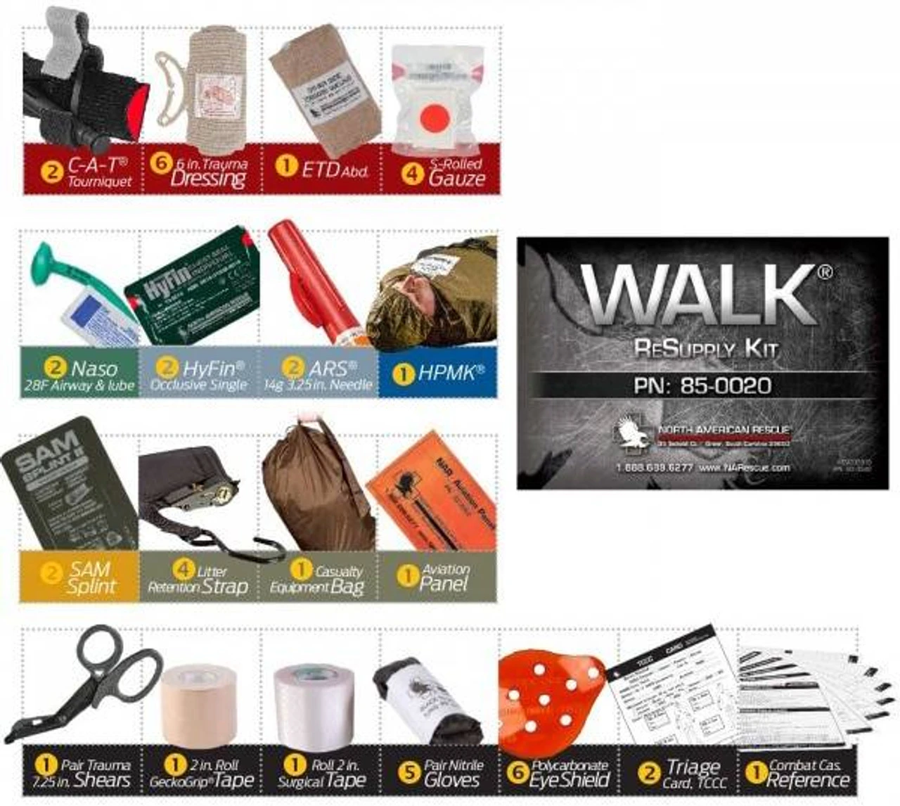 North American Rescue Walk Resupply Kit 3 North American Rescue Walk Resupply Kit