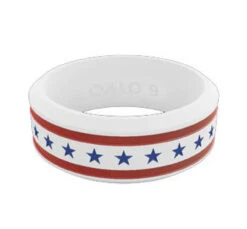QALO Folds Of Honor Unisex White Stars And Stripes Modern Ring -Holsters Shop qalo folds of honor unisex white stars and stripes modern ring qs9 ufhswh 35310.1691908127