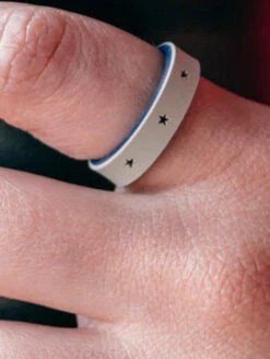 QALO Folds Of Honor Women's Grey/Blue Stars Forever Strata Ring -Holsters Shop qalo folds of honor womens greyblue stars forever strata ring qs9 ffhfgb 86380.1691907732