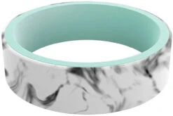 Qalo Women's Switch Reversible White Marble & Aqua Silicone Ring -Holsters Shop qalo womens switch reversible white marble and aqua silicone ring qs9 usq 12308.1646086151