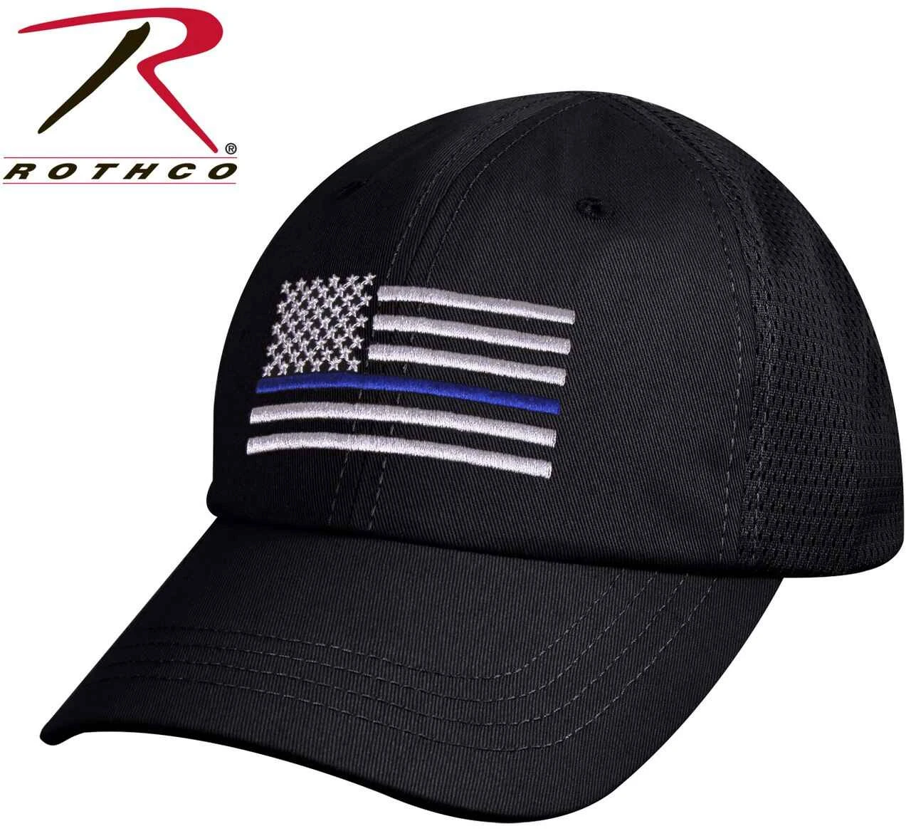 Rothco Black Mesh Back Thin Blue Line Flag Tactical Cap 3 Rothco Black Mesh Back Thin Blue Line Flag Tactical Cap