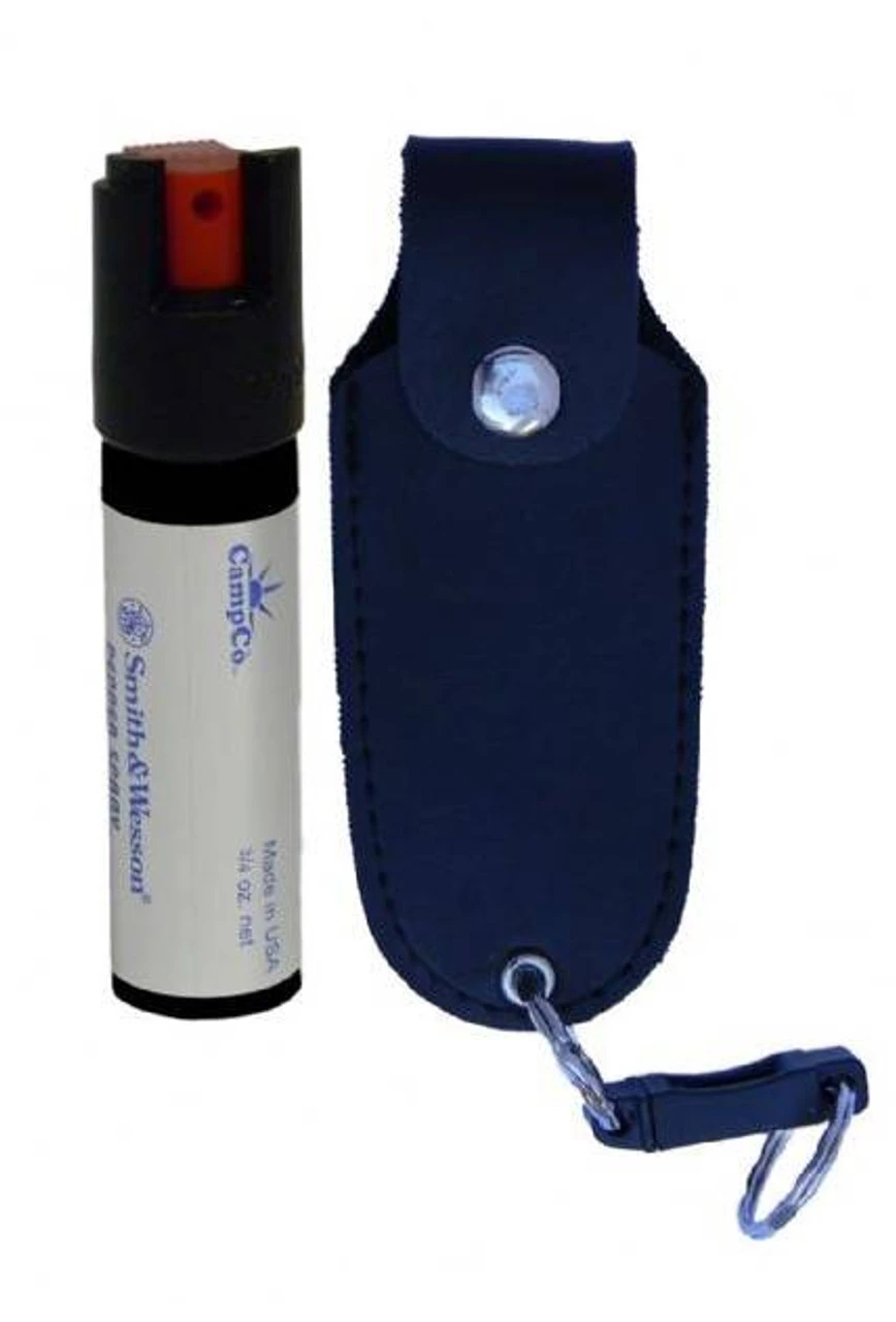 Smith & Wesson 3/4 Oz. Pepper Spray In Leather Holster 3 Smith & Wesson 3/4 Oz. Pepper Spray In Leather Holster