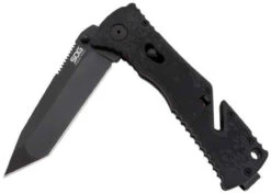 SOG Trident Black TiNi Tanto Folding Knife -Holsters Shop sog trident black tini tanto folding knife tritanto 36367.1599993216