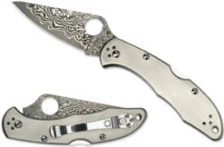 Spyderco Delica 4 Titanium Damascus Folding Knife