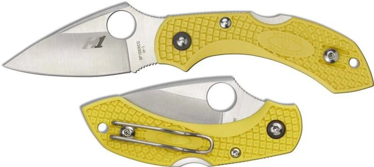 Spyderco Dragonfly 2 Salt Lightweight Yellow Folding Knife 3 Spyderco Dragonfly 2 Salt Lightweight Yellow Folding Knife