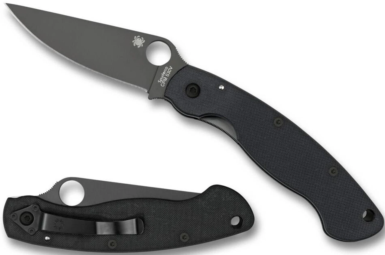 Spyderco Military Model G-10 Black / Black Blade Knife 3 Spyderco Military Model G-10 Black / Black Blade Knife